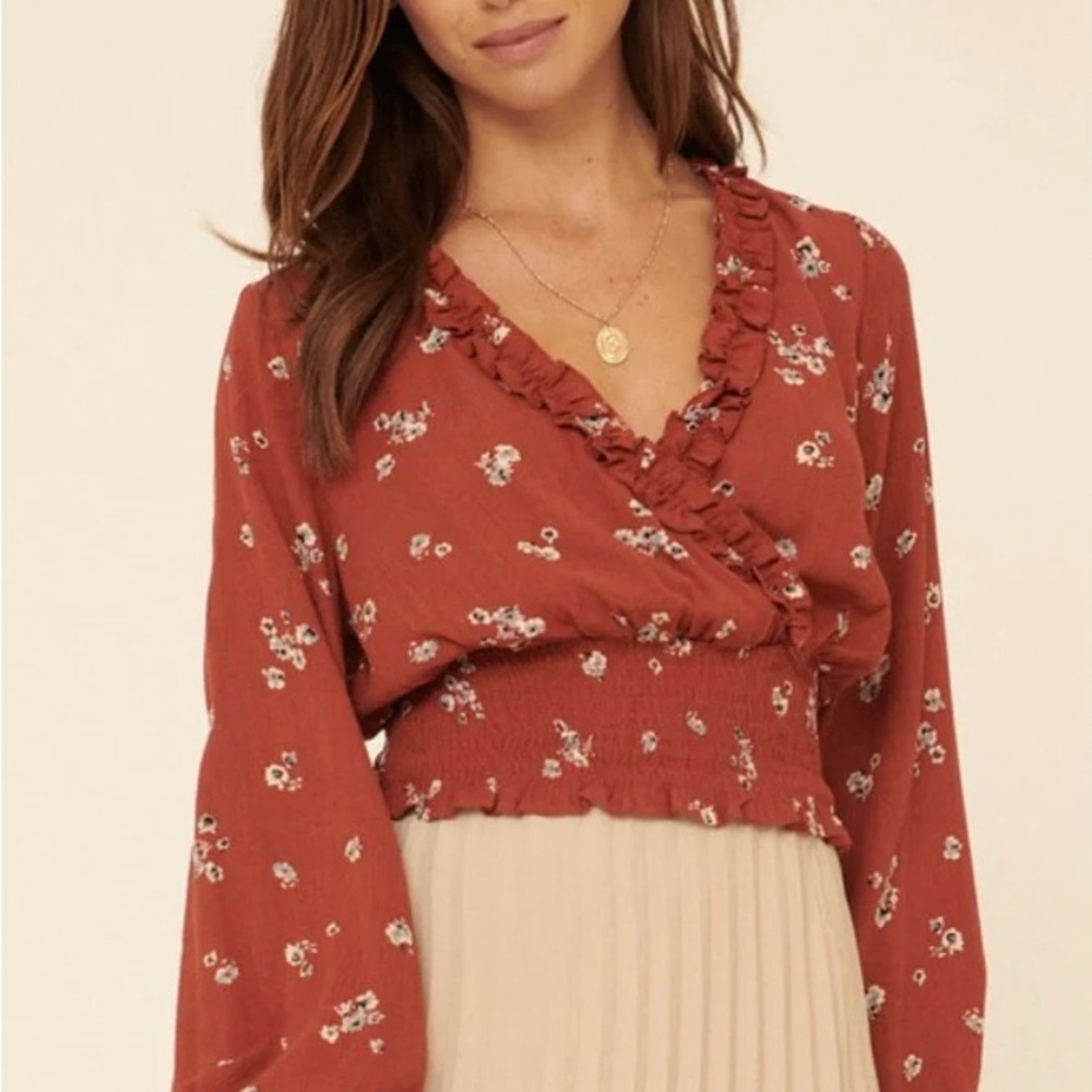 Darling Brown Blouse Top